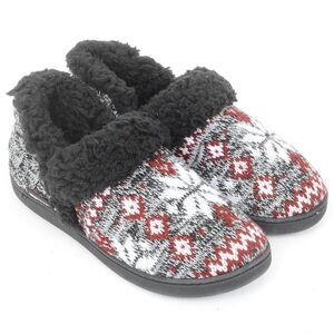 NWT Mukluks Knit Snowflake Shearling Lined Women's M (7-8) Lounge Slippers
